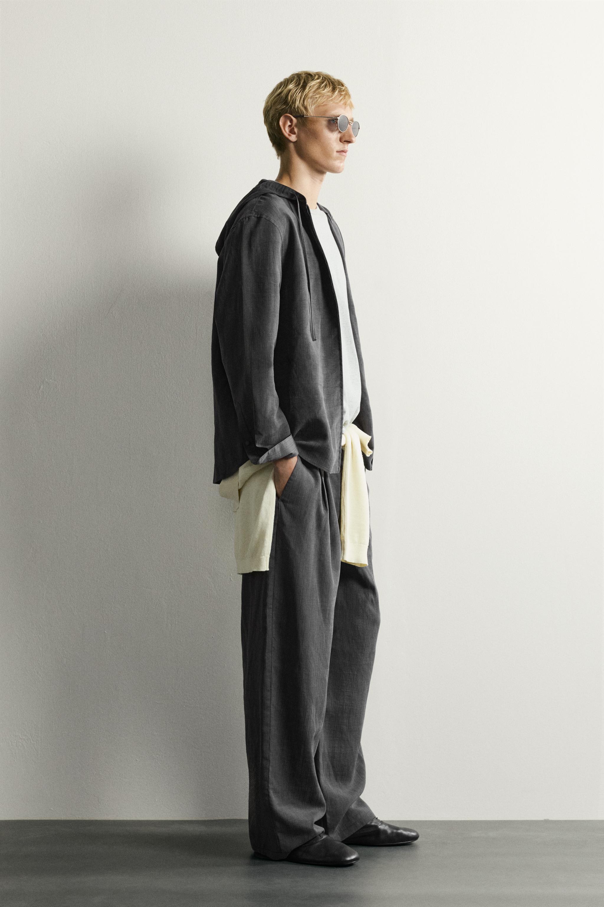 STRIPED FLUID HOODIE OVERSHIRT